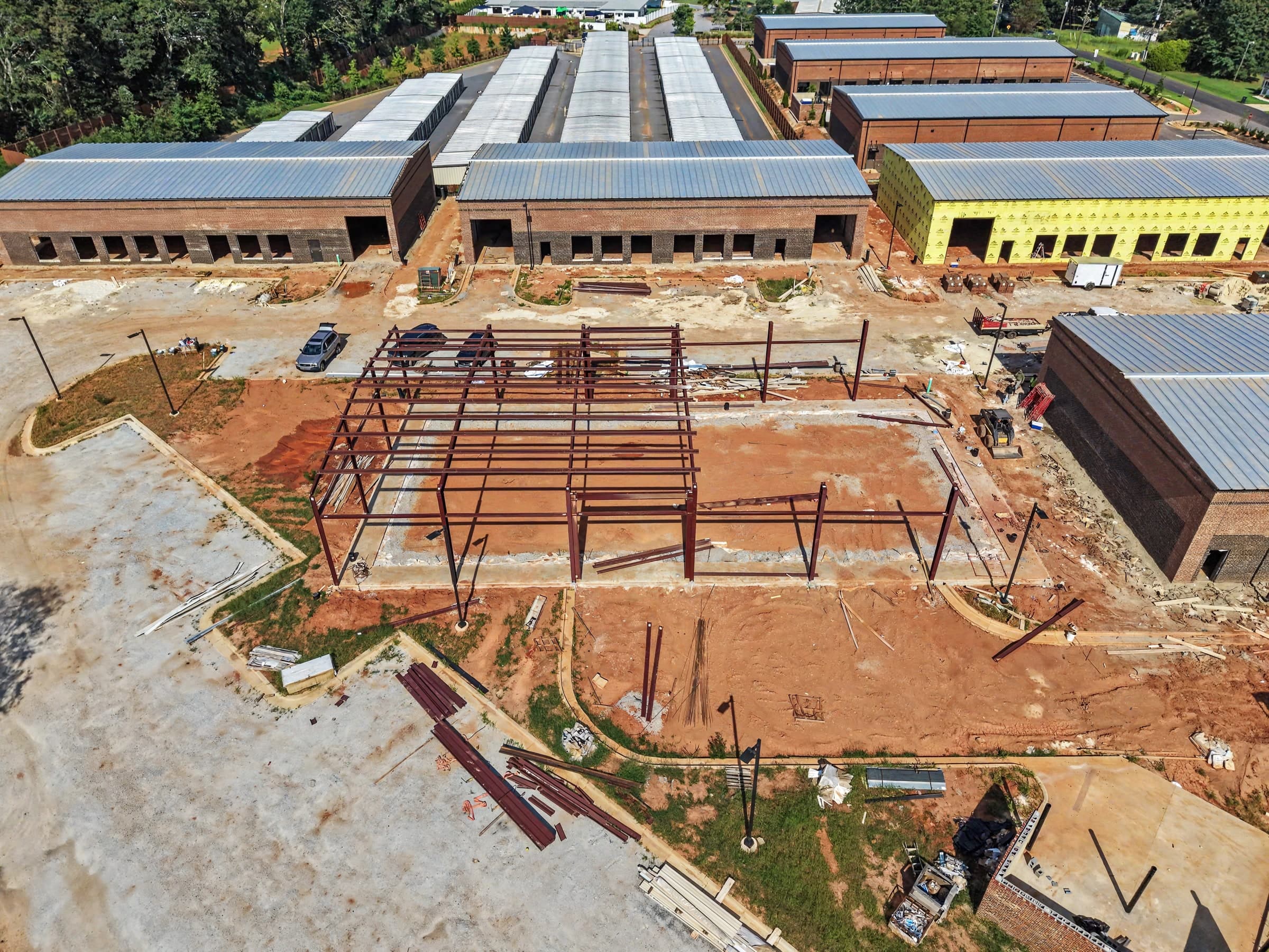 Structural steel erected at Building 700, Moreland Heights Business Park